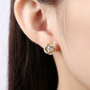 Zircon Earring with Thread Ball