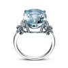 Fashion Natural Sea Blue Topaz Butterfly Ring