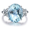 Fashion Natural Sea Blue Topaz Butterfly Ring