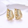 K Gold Zircon Earring Pattern Hollow Romantic Wind Earring Clip