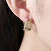 K Gold Zircon Earring Pattern Hollow Romantic Wind Earring Clip