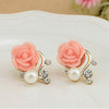 New Fashion 18K Gold Plated Cute Sweet Rose Shaped Artificial and Diamond