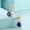 Zircon Earring Clip Blue Round Diamond Romantic Style Earring Clip