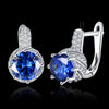 Zircon Earring Blue Round Diamond Romantic Wind Earring Clip