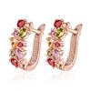 K Gold Zircon Fashion Selling Dazzling Colorful Zircon Lady Ear Clasp