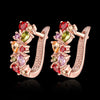 K Gold Zircon Fashion Selling Dazzling Colorful Zircon Lady Ear Clasp