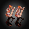 K Gold Zircon Fashion Selling Dazzling Colorful Zircon Lady Ear Clasp