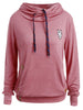 Drawstring Pocket Design Embroidered Hoodie