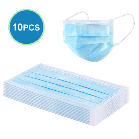 10PCS Disposable Face Masks Elastic Earloop Dustproof Anti-bacteria Spit Splash Protection for Health Care