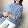 WEIHAOBANG 2021 New Women's Mink Cashmere Half High Neck Loose And Thickened With Bottomed Long Sleeve Knitted Sweater