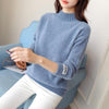 WEIHAOBANG 2021 New Women's Mink Cashmere Half High Neck Loose And Thickened With Bottomed Long Sleeve Knitted Sweater