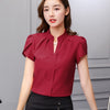 Summer Korean Fashion Womens Tops and Blouses Chiffon Women Blouses Short Sleeve White Office Lady Shirts Ladies Tops