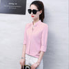 Summer Korean Fashion Womens Tops and Blouses Chiffon Women Blouses Short Sleeve White Office Lady Shirts Ladies Tops