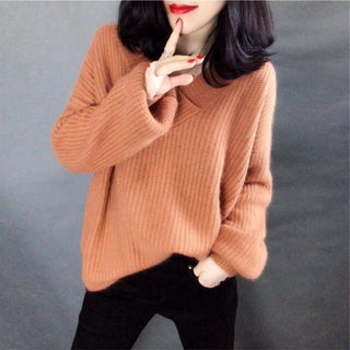 Women Pullovers Loose Big Size 3XL Plus Size V-neck Knitted Sweaters Fashion Retro All-match Elegant Ladies Outwear Casual